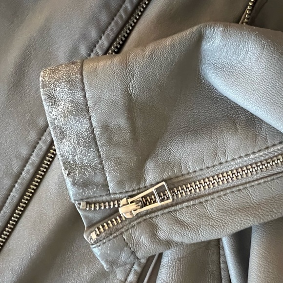 Slate & Willow Grey Leather Moto Jacket - Picture 7 of 7